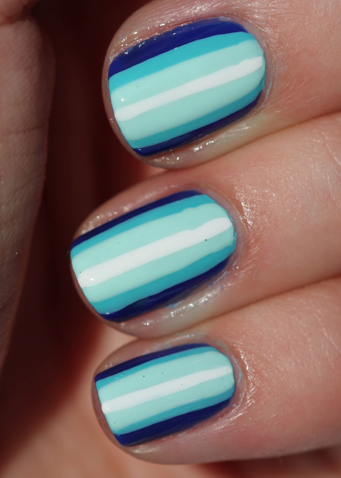 Fundamentally Flawless Blue Ombre Stripes Nail Art Tutorial