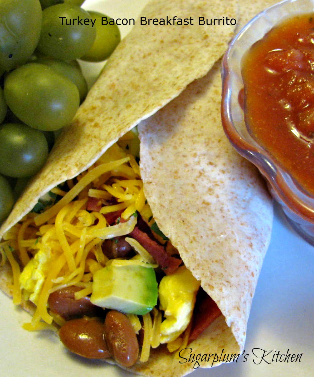 Sugarplum's Kitchen Turkey Bacon Breakfast Burritos