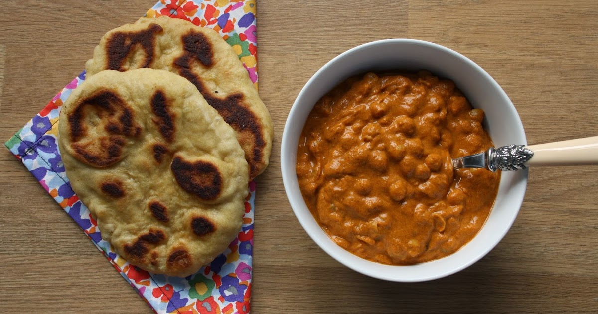 Floral Frosting Crockpot 'Butter' Chickpeas & Vegan Naan Bread