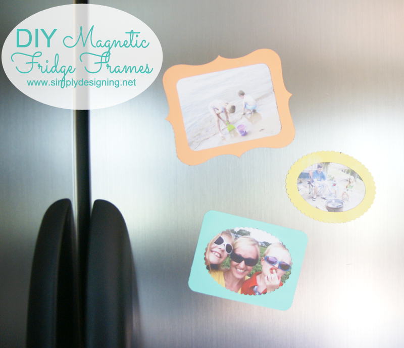 DIY Magnetic Fridge Frames | these are so simple and cute!  A perfect way to display summer photos on your fridge.  Pinning for later! | #magnets #diy #silhouette #decoart #paint #craft 