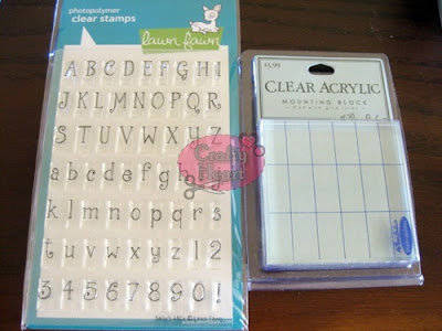 Lawn Fawn clear stamp - Sally's ABC, The Paper Studio clear block - 3 x 3 inch Lawn Fawn clear stamp - Sally's ABC, The Paper Studio clear block - 3 x 3 inch