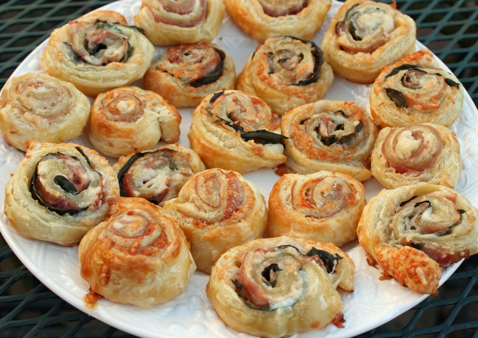 Food and Garden Dailies Puff Pastry Pinwheels with Prosciutto, Gruyere