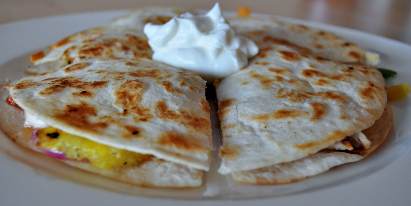 My Tiny Oven Grilled Chicken and Pineapple Quesadilla