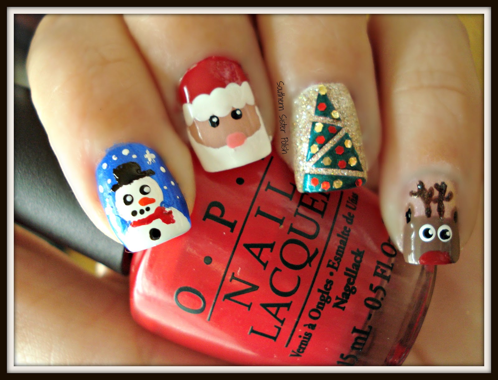 Christmas Tree Nail Decals - wide 1