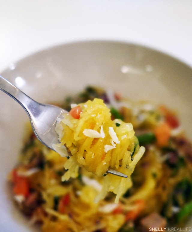 Spaghetti Squash Pasta w/ Kale and Sausage Shelly in Real Life