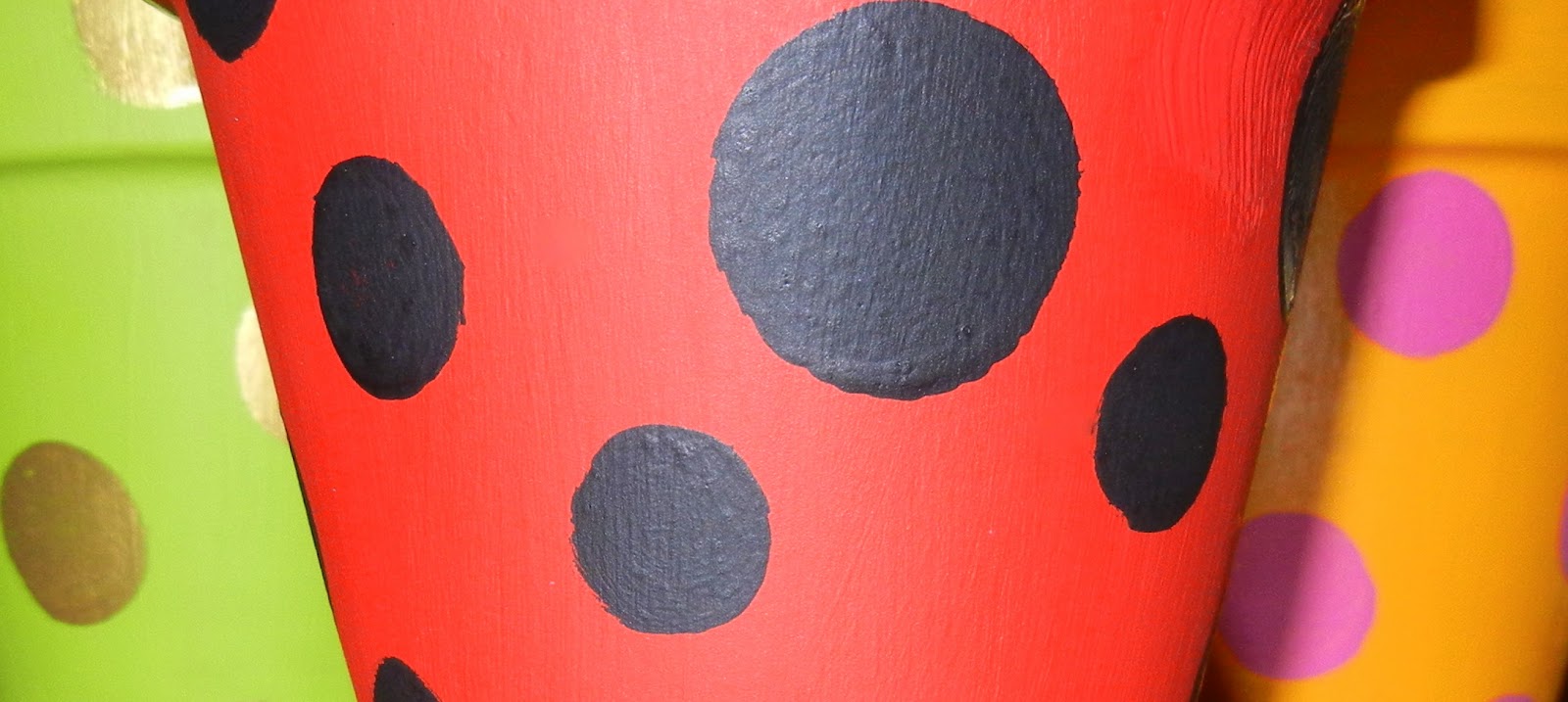 Libby Ribbons Weekend Paint Project Polka Dot Flower Pots
