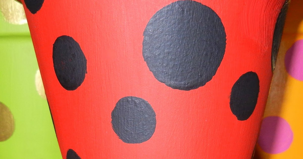 Libby Ribbons Weekend Paint Project Polka Dot Flower Pots