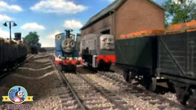 Island of Sodor wash down Thomas the train saw a new diesel locomotive working on the railway tracks