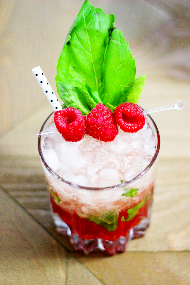 Drink On Fleek Raspberry and Basil Whiskey Cocktail Venus Trapped