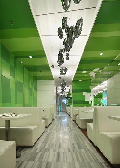 Wonderful Green Interior For Modern Restaurant Design Wonderful Green Interior For Modern Restaurant Design