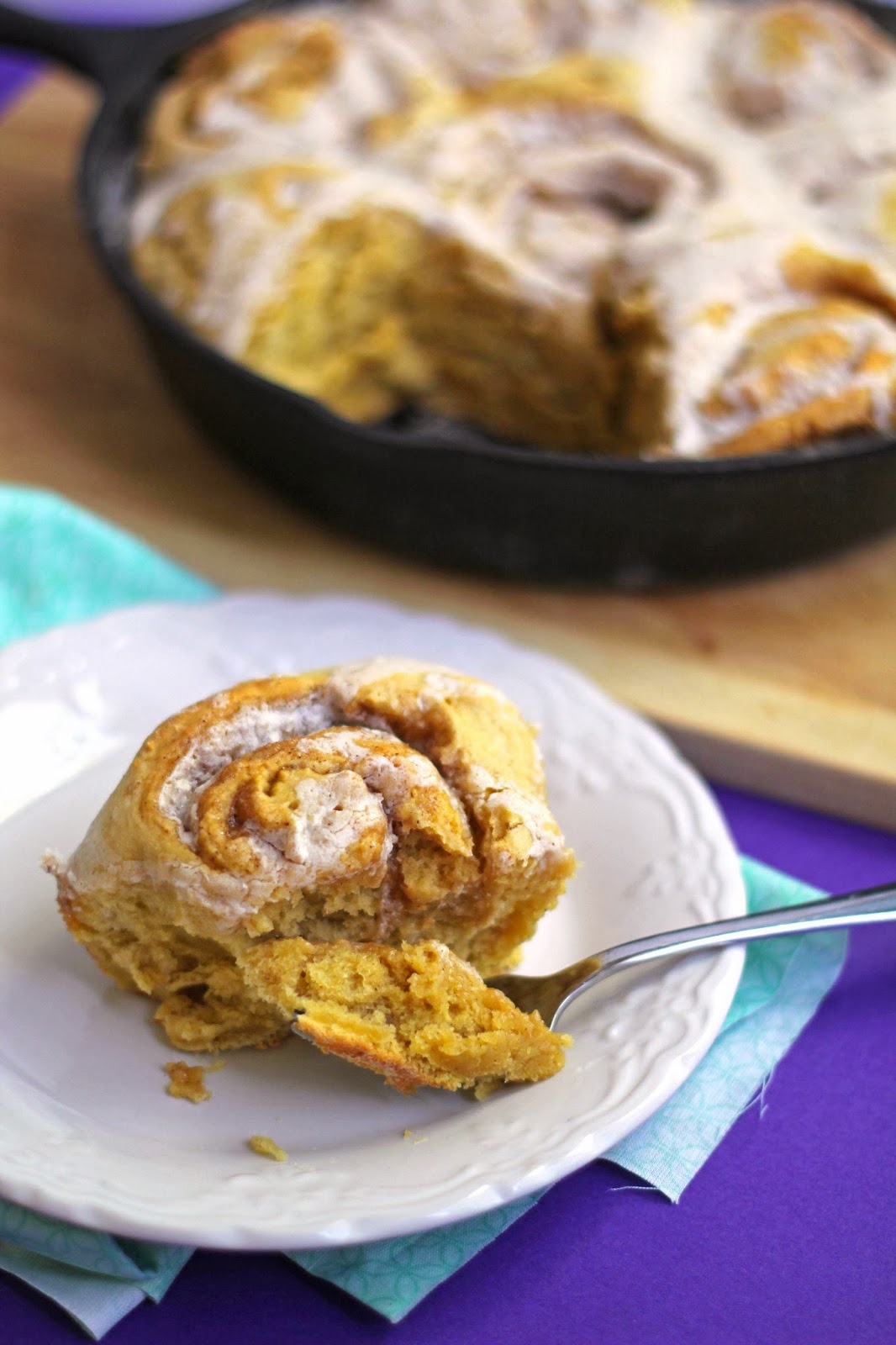Pumpkin Cinnamon Rolls with Maple Frosting Grandbaby Cakes