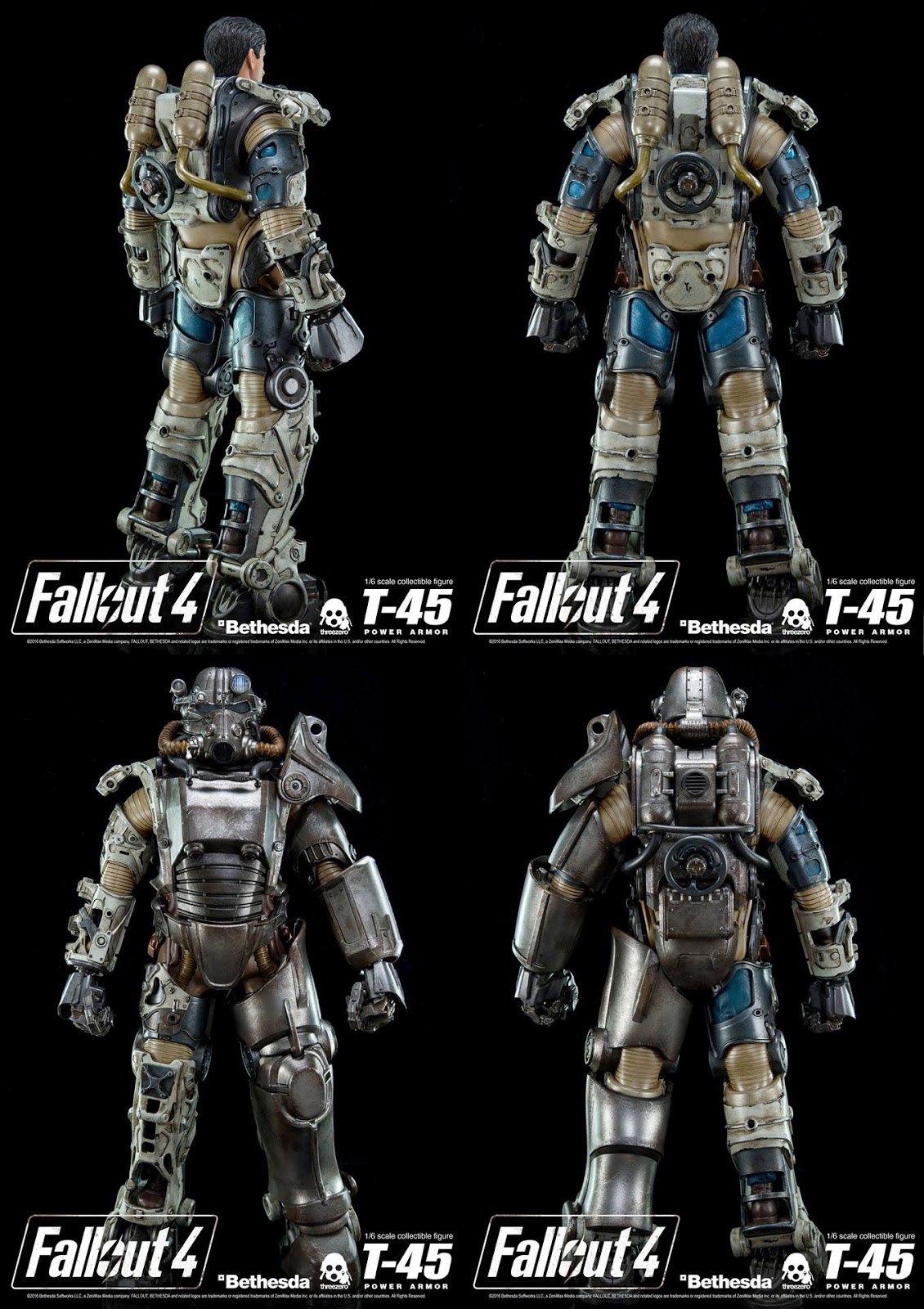 1/6th scale Fallout 4 T45 Power Armor by Threezero for PreOrder on Jan 28