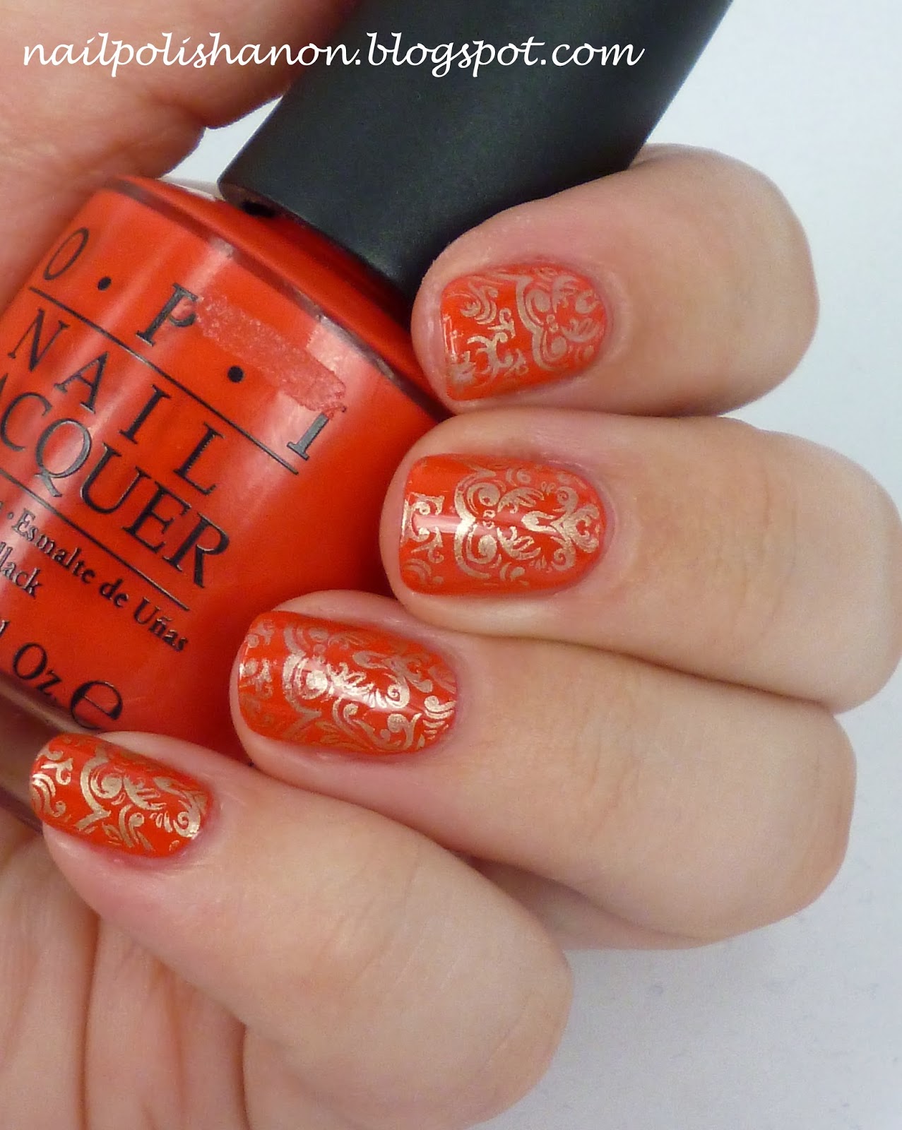 Nail Polish Anon Orange & Gold