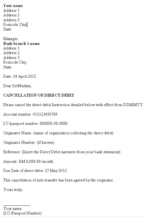 Stop payment order letter picture