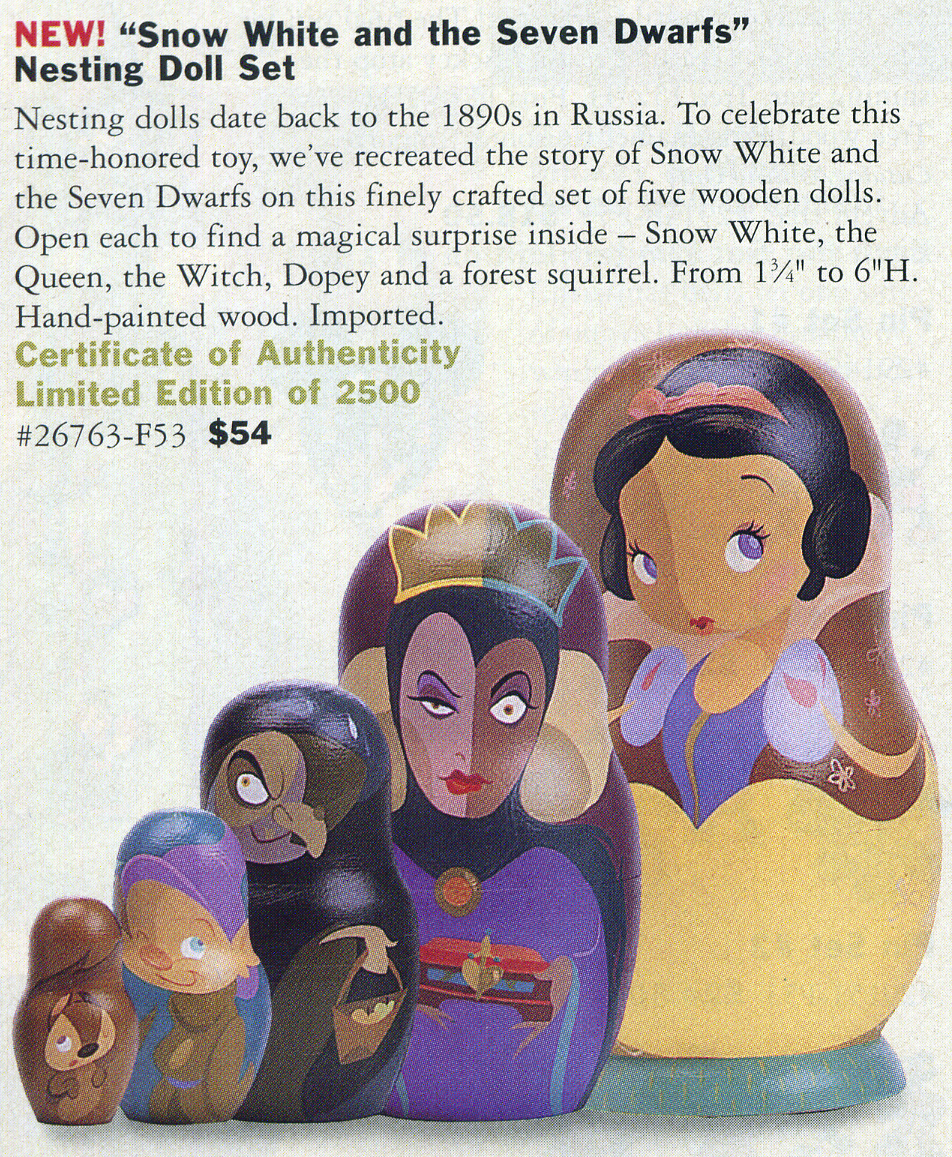 snow white nesting dolls
