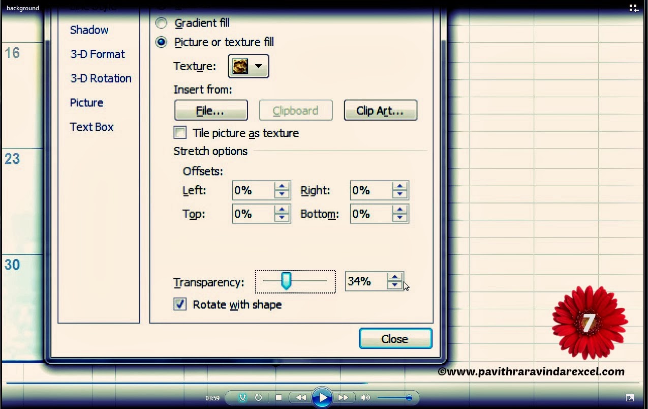 How to Change your Excel spreadsheet background by using your own image