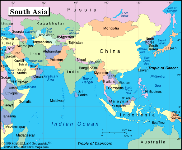 south asia map