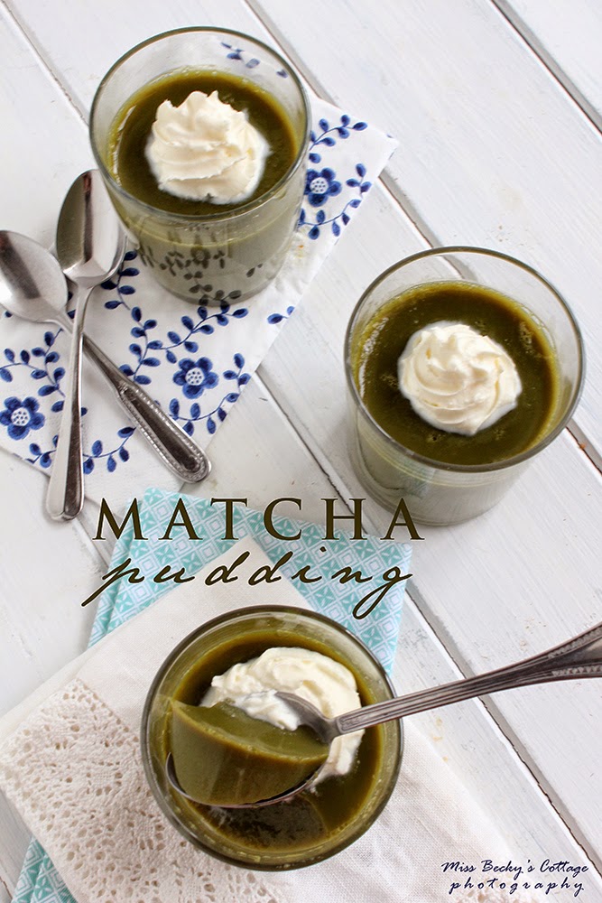 Matcha and soymilk pudding