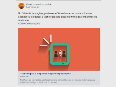 No Diário de Inovações, relato minhas atividades em sala de aula, nas quais utilizo tecnologia