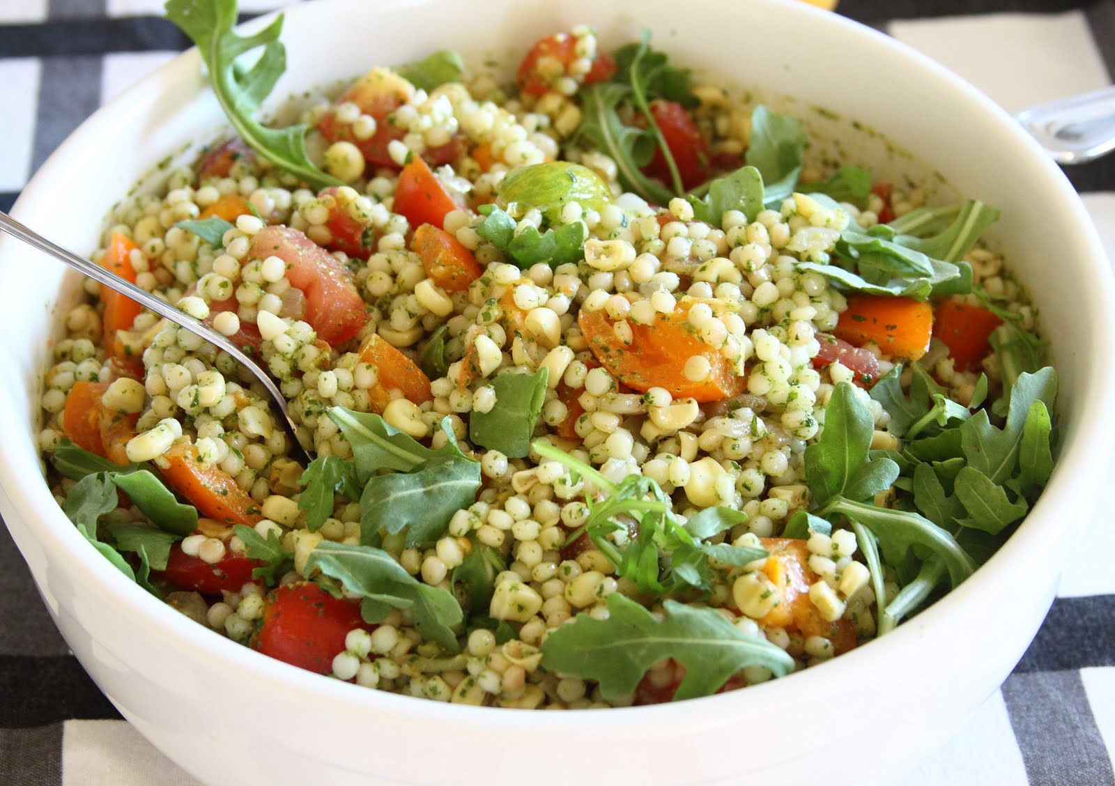 ShowFood Chef Couscous w/ Fresh Corn, Garden Tomatoes & Arugula Pesto