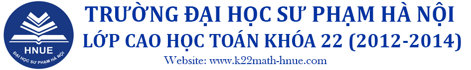 Cao học Toán K22 Đại học sư phạm Hà Nội