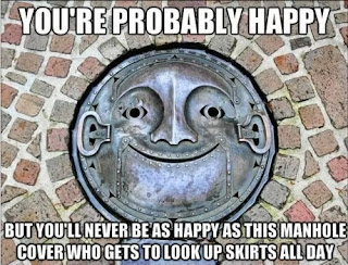 happy manhole cover with funny face
