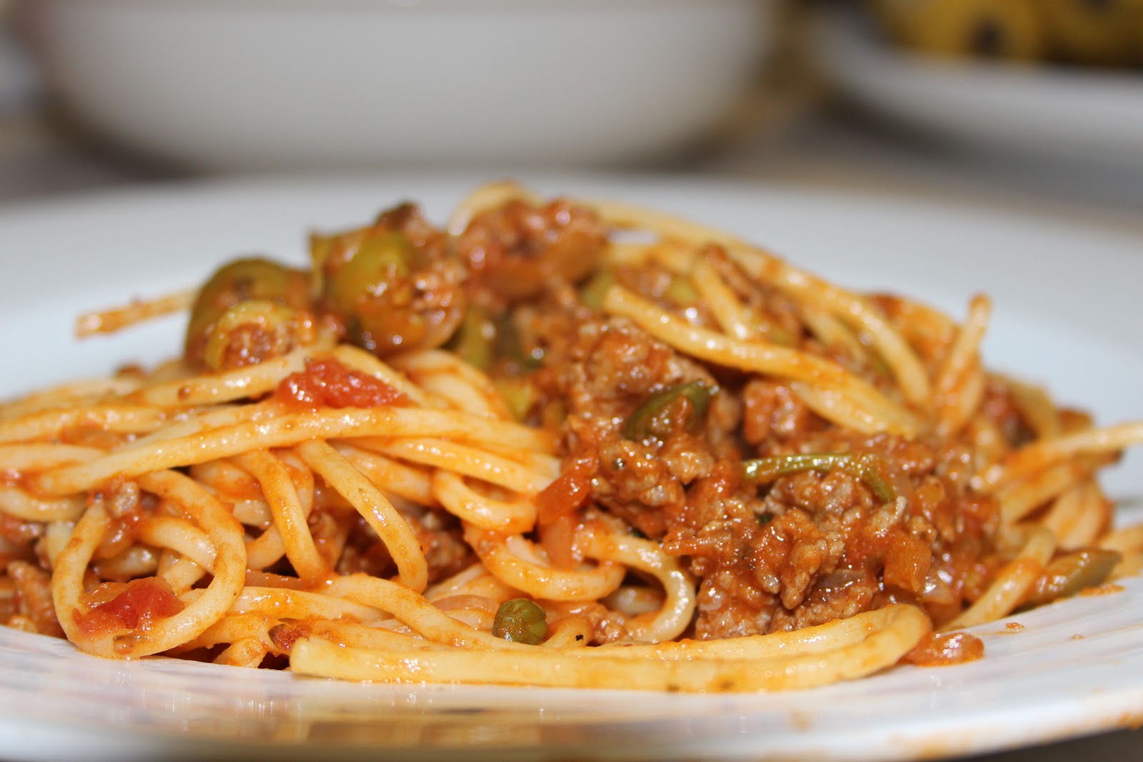 Hanging On By A Thread Spanish Spaghetti with Olives