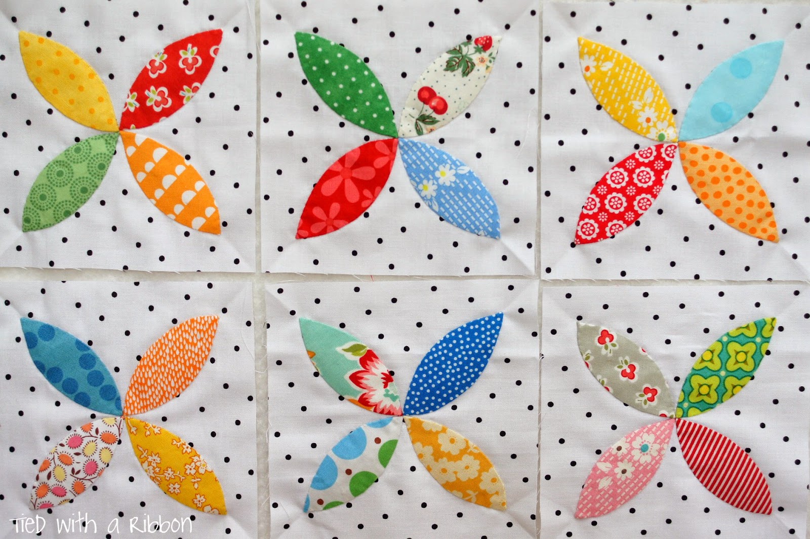 Tied with a Ribbon Green Tea and Sweet Beans Quilt Progress Update