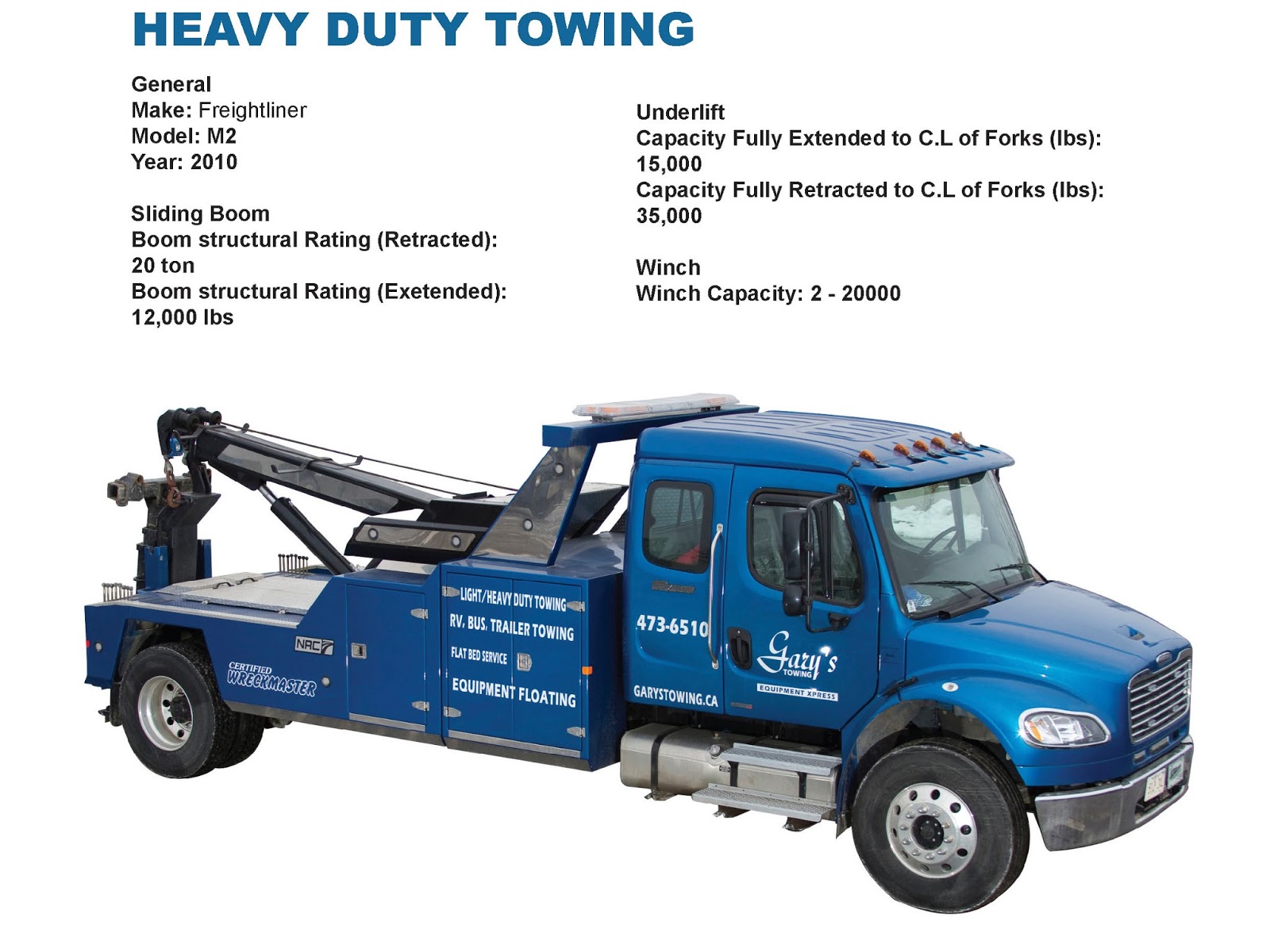 Gary's Towing Equipment Xpress Thunder Bay,ON Towing Services