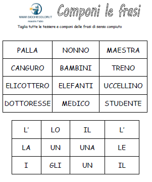 Giochiecolori It Maestro Fabio Introduzione Al Verbo Schede Con Esercizi E Giochi Per La Classe Prima E Seconda