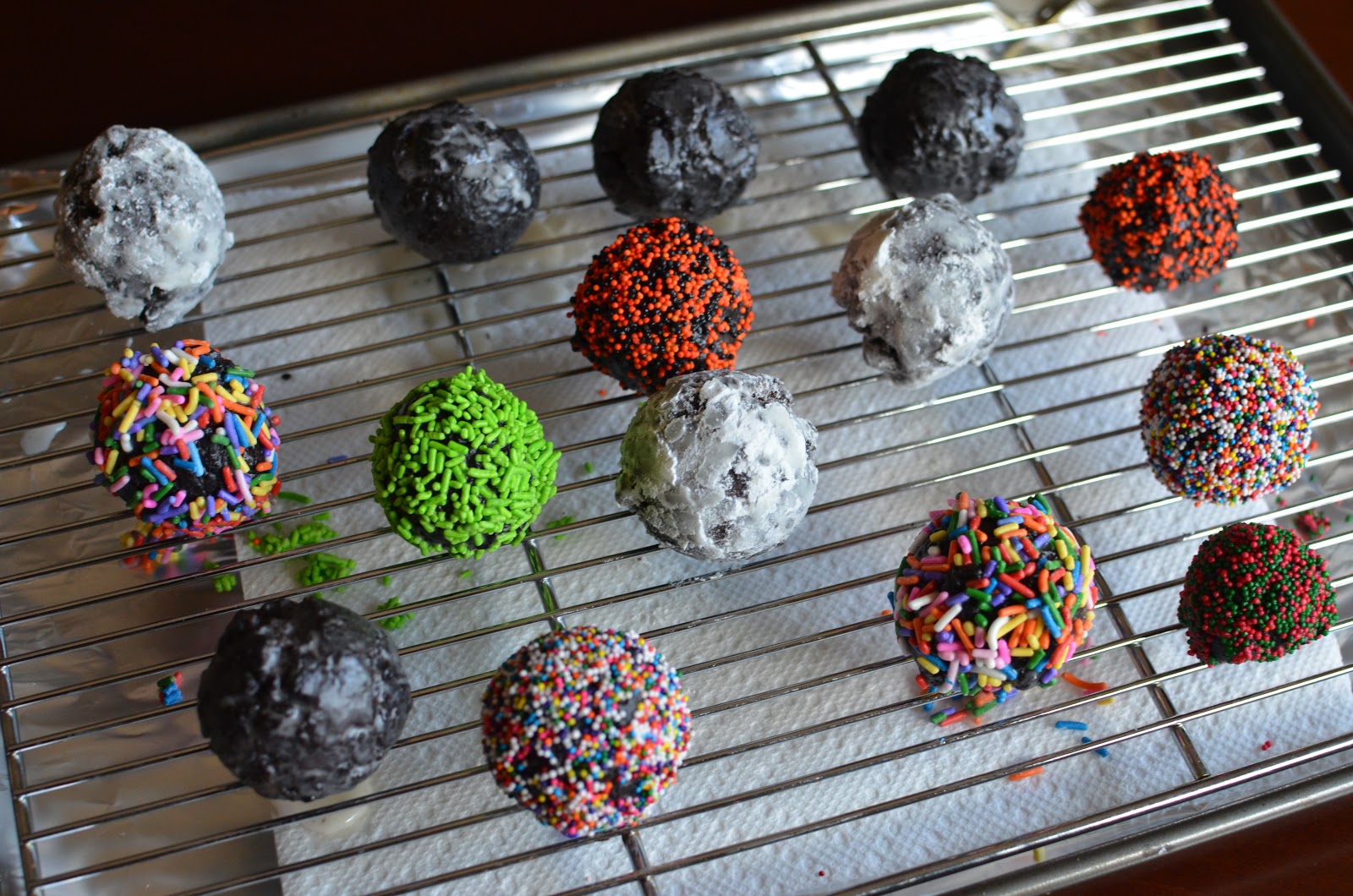 Playing with Flour Chocolate cake donut holes for my munchkin