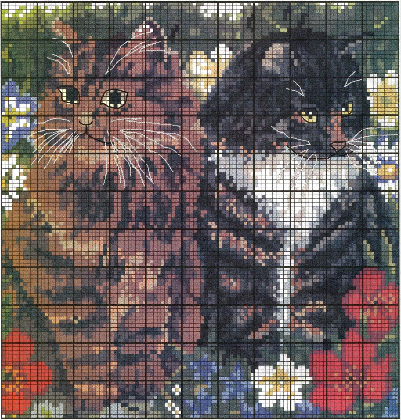 Вышивка из бисера котик 278