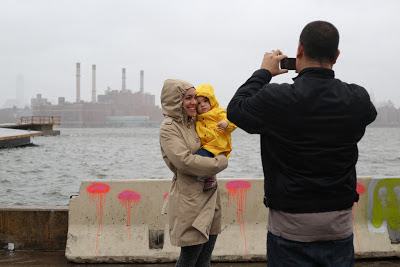 Family poses for Hurricane Sandy photo