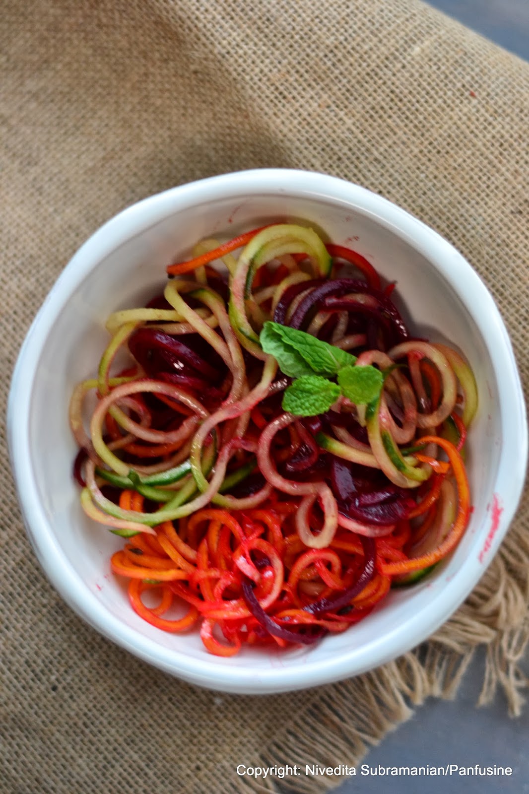 Day 54 Cucumber & Beet 'noodle' salad (Salad)