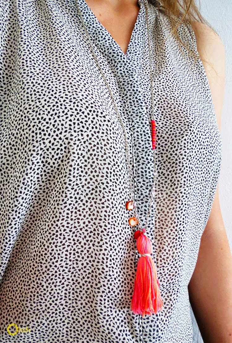 How to make a tassel necklace pendant Ohoh deco
