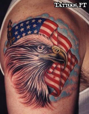 de Tatuagens Aguia bandeira EUA