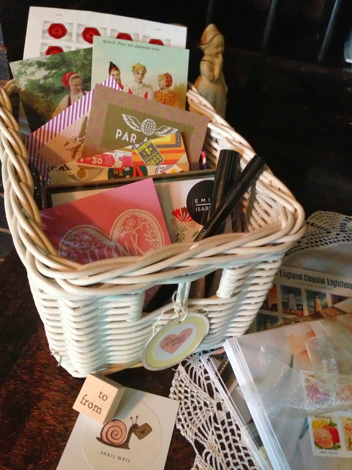 Mother Rabbit letter writing station.