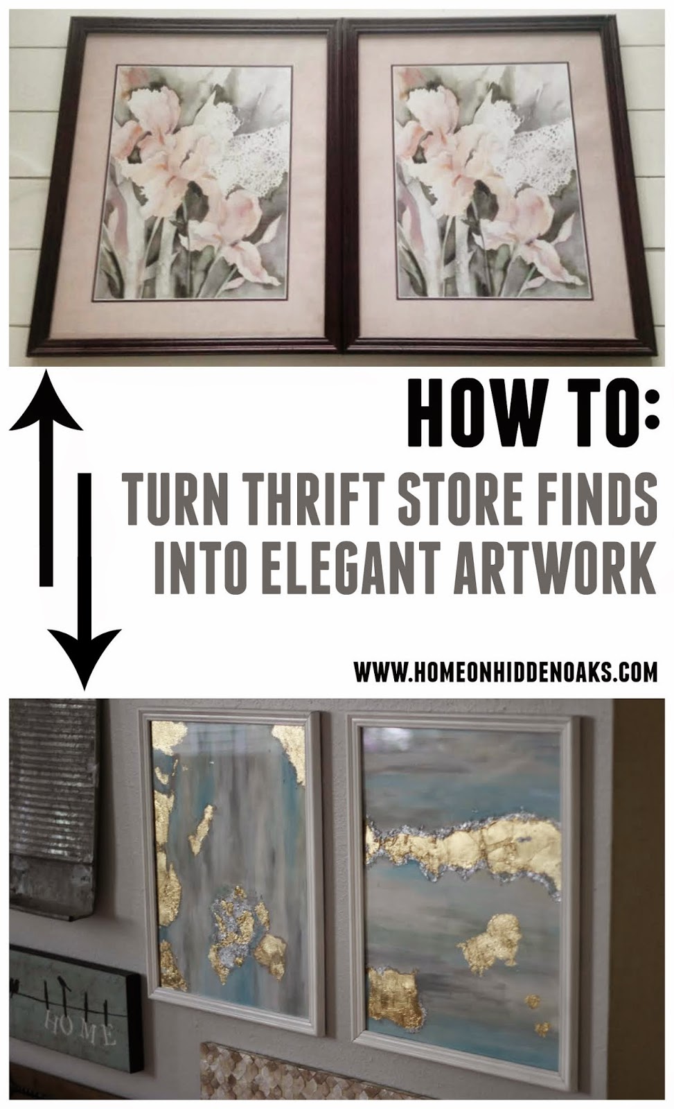 Home on Hidden Oaks Thrift store Frames turned into elegant artwork