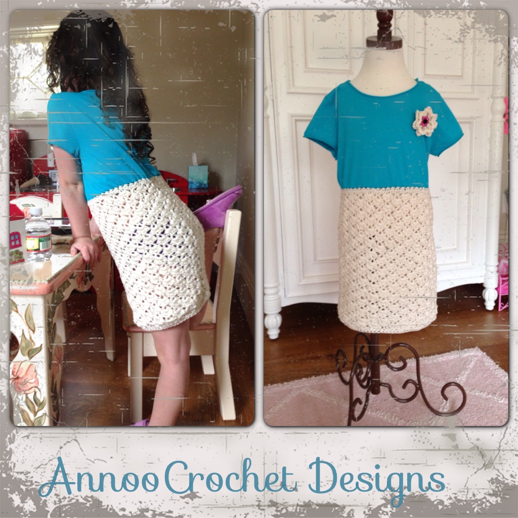 UpCycled Little girl tshirt Dress Free Pattern Annoo's Crochet World