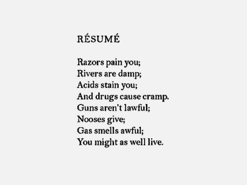 sturdy dorothy parker résumé