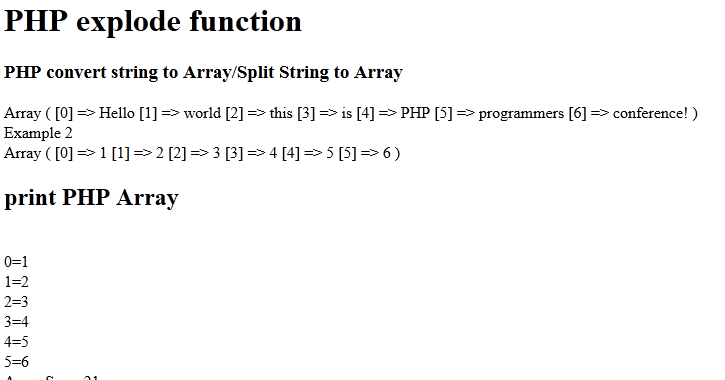 php explode adding 0 into first slot of array php explode adding 0 into first slot of array