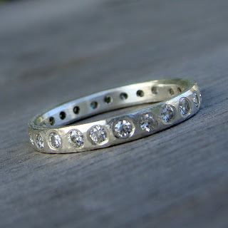 silver moissanite ring