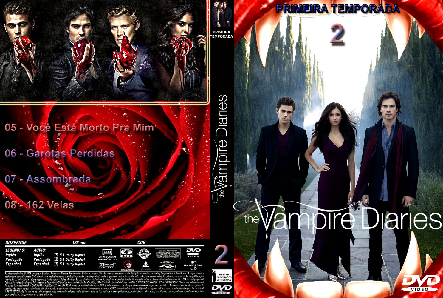 CAPAS EM SÉRIE: CAPA DVD - SÉRIE - THE VAMPIRE DIARIES