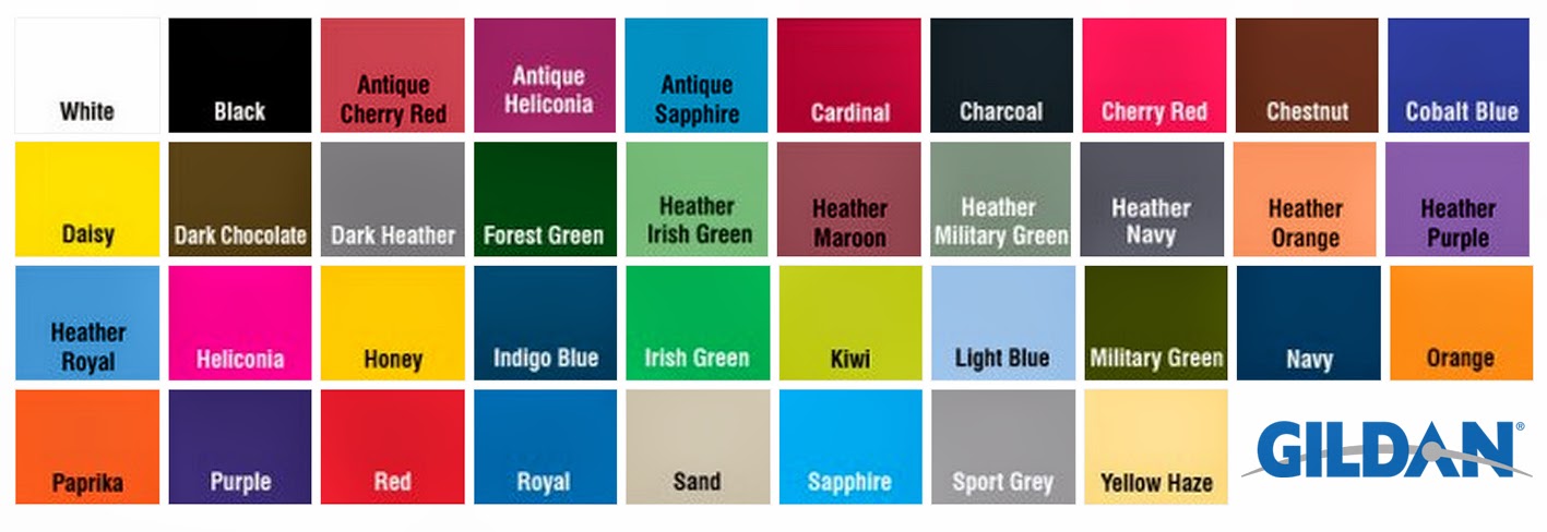 Gildan Soft Style Color Chart
