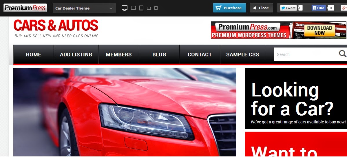 Get Discount on New Car Dealer Theme from Premium Press Blogging