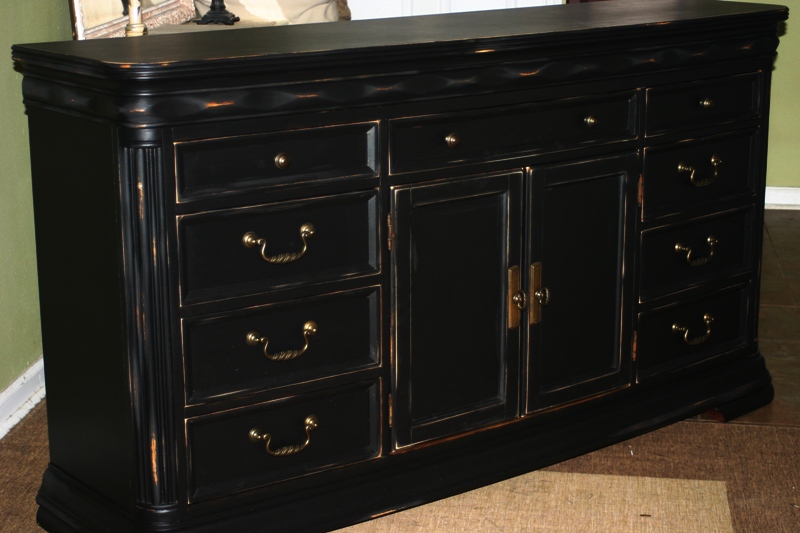 charming creations Black Distressed Furniture A First!