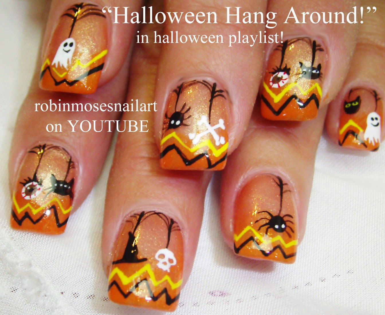 Robin Moses Nail Art "cat clip art" "halloween cats" "halloween nails