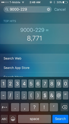 New In iOS 9: Spotlight can solve Math problems