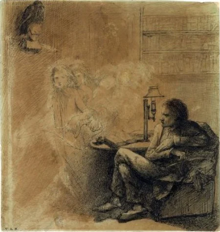 Dante Gabriel Rossetti 1828-1882 illustrates Edgar Allan Poe’s The Raven 