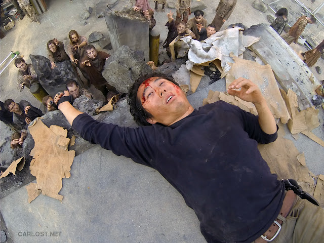 Glenn (Steven Yeun) herido en la prisión en The Walking Dead 4x10 Inmates Glenn (Steven Yeun) herido en la prisión en The Walking Dead 4x10 Inmates